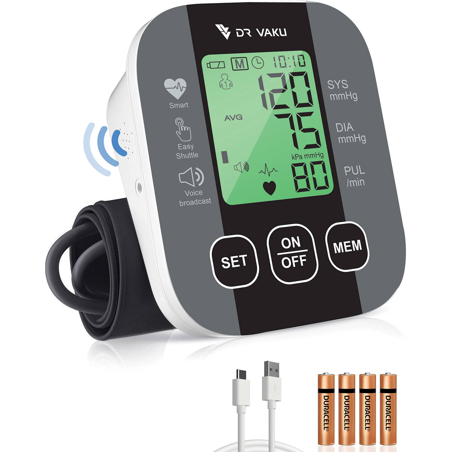     			DR VAKU Digital BP Monitor with Talking Function (Grey)