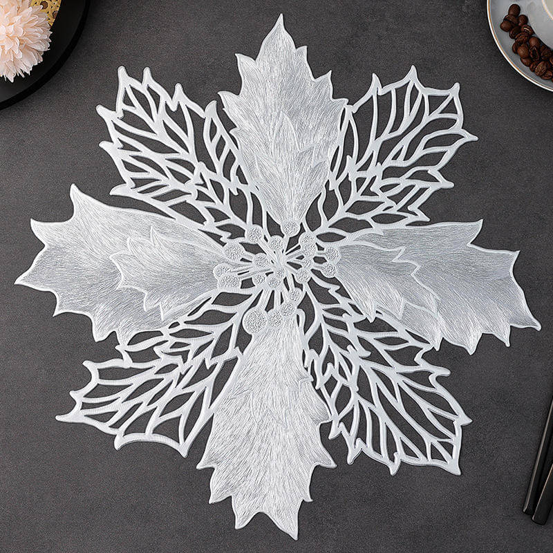 Dakshya Industries PVC Floral Others Table Mats ( 40 cm x 40 cm ) Pack of 2 - Silver     			Dakshya Industries PVC Floral Others Table Mats ( 40 cm x 40 cm ) Pack of 2 - Silver