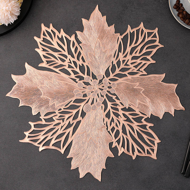     			Dakshya Industries PVC Floral Others Table Mats ( 40 cm x 40 cm ) Pack of 2 - Copper