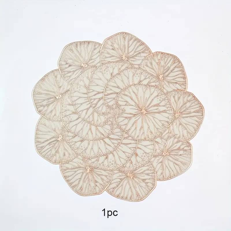     			Dakshya Industries PVC Floral Round Table Mats ( 38 cm x 38 cm ) Pack of 1 - Copper