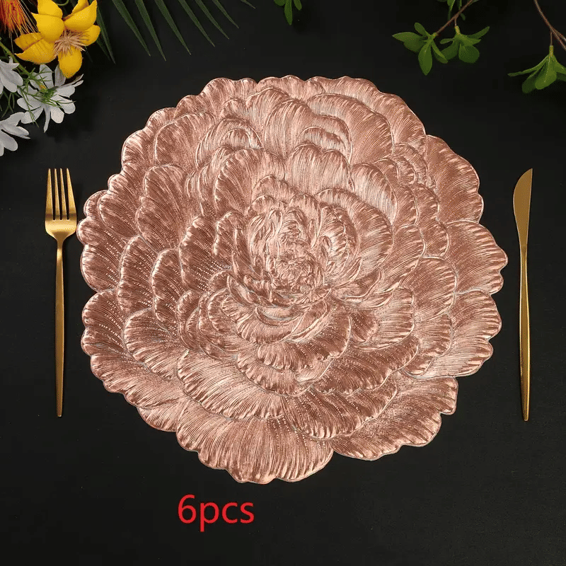 Dakshya Industries PVC Floral Round Table Mats ( 38 cm x 38 cm ) Pack of 6 - Copper Dakshya Industries PVC Floral Round Table Mats ( 38 cm x 38 cm ) Pack of 6 - Copper