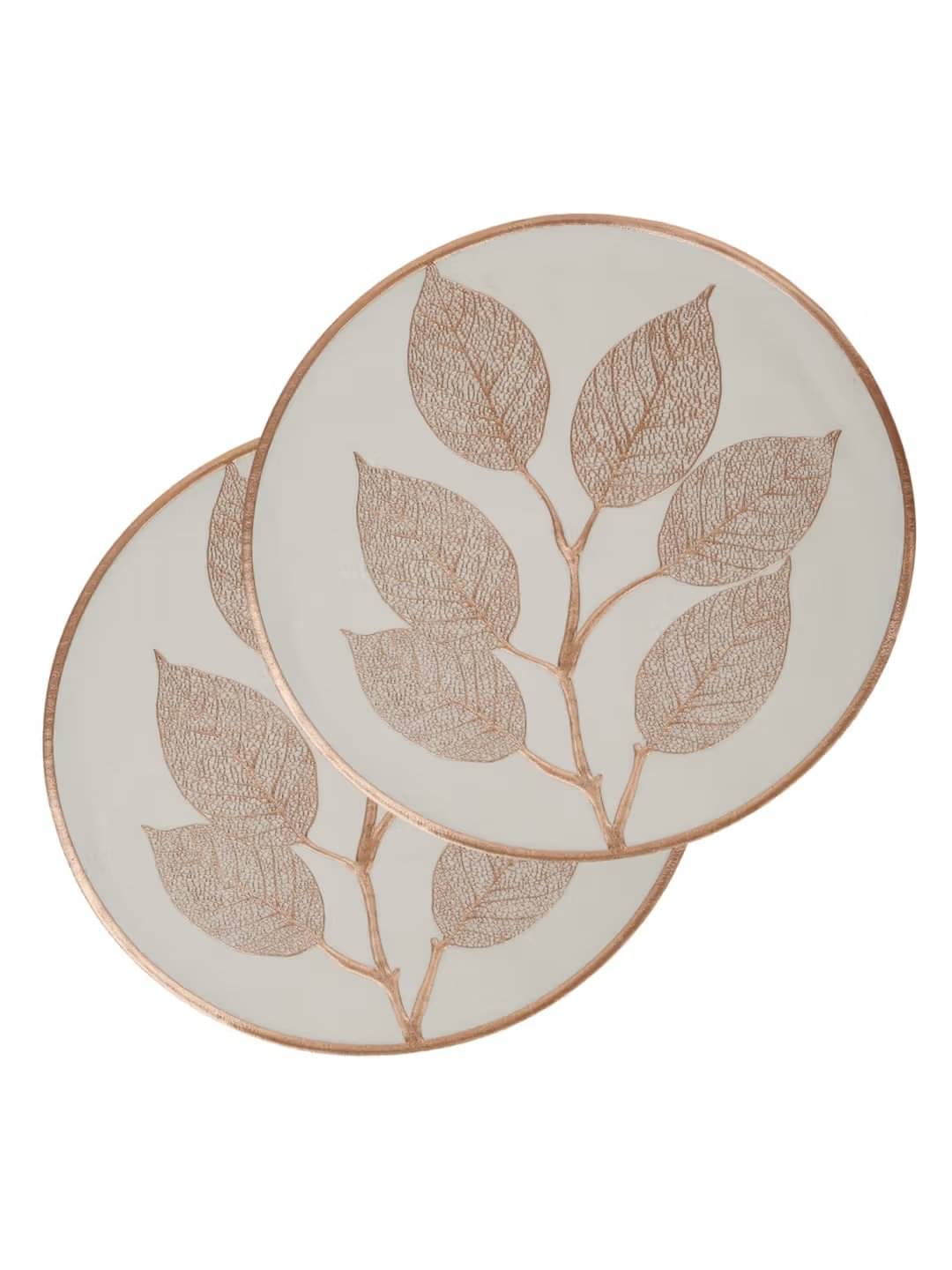     			Dakshya Industries PVC Floral Round Table Mats ( 38 cm x 38 cm ) Pack of 2 - Copper
