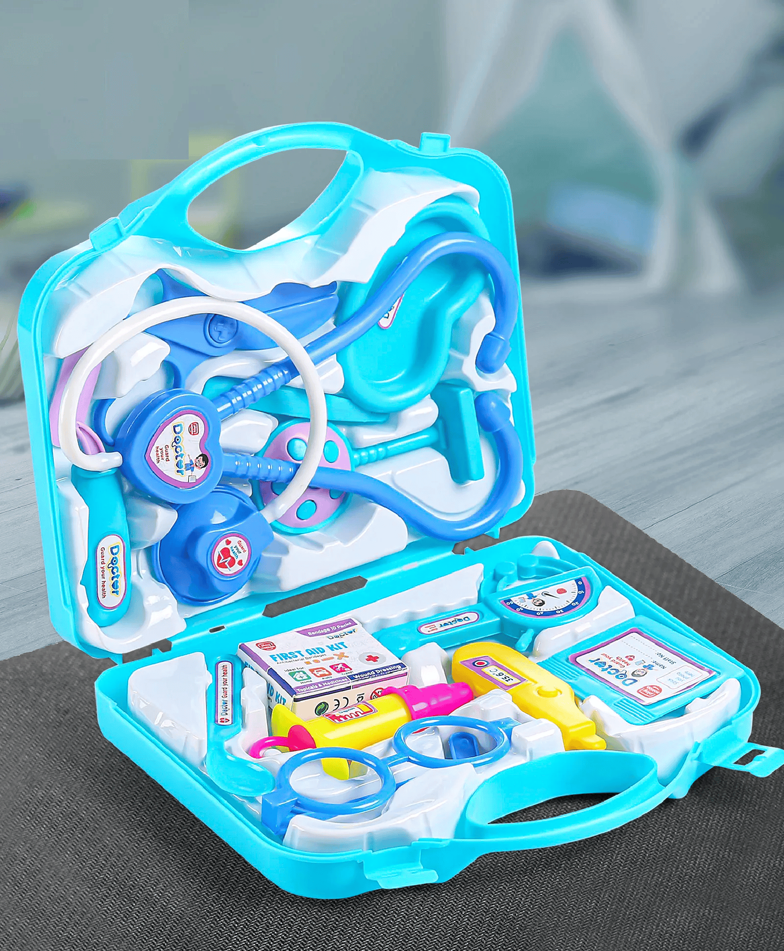     			Disha Premium 14 Pcs Blue Little Doctor Play Set for Kids| Pretend Play Medical Accessories Doctor Set with Foldable Suitcase For 2-6 Years Kids| Imaginative Play Learning and Educational Gifting Toy