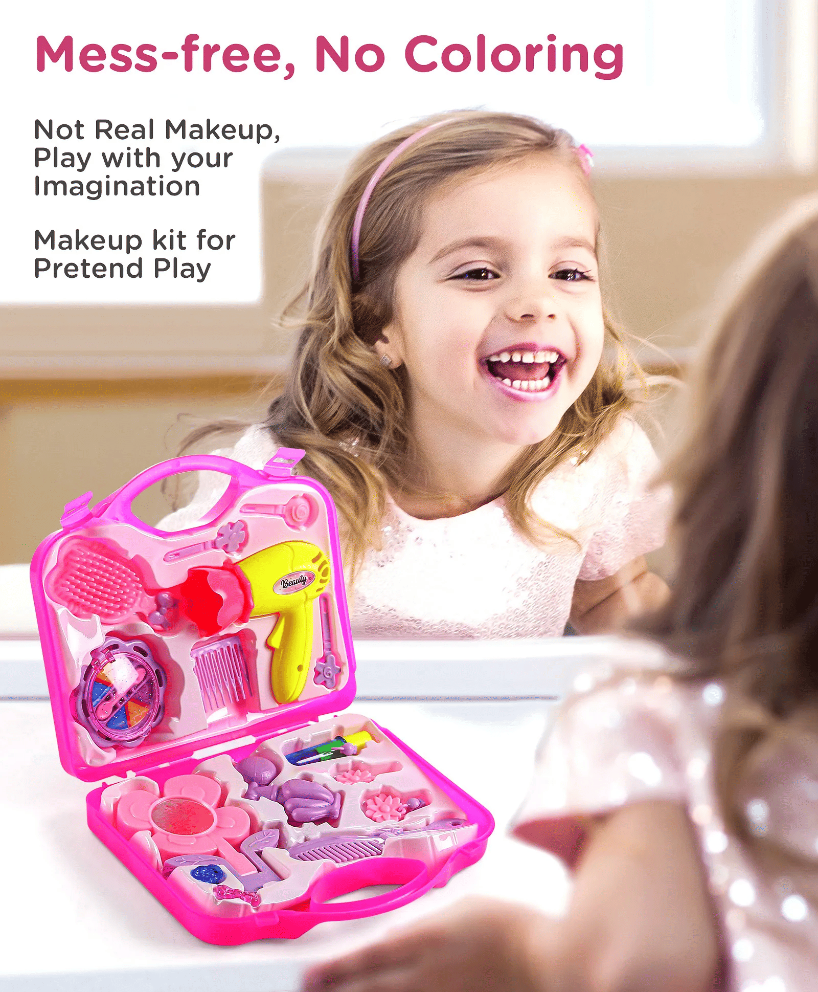     			Disha Premium 15 Pcs Makeup Kit Beauty Set for Kids| Pretend to Play Hair Styling Make up Accessories Cosmetics Kit and Beauty Set with Foldable Suitcase For 2-6 Years Kids|