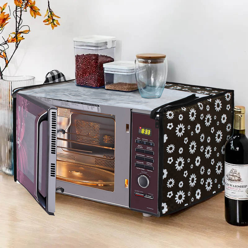 Dream Care Single PVC Black Microwave Oven Cover - 26-28L     			Dream Care Single PVC Black Microwave Oven Cover - 26-28L