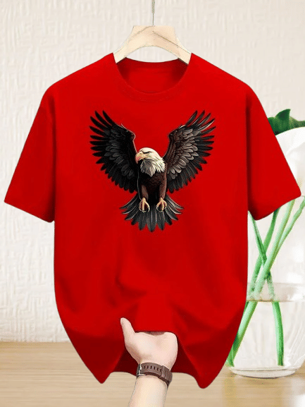 ELBATROSS Men Polyester Regular Fit Printed T-Shirt ( Red ) ELBATROSS Men Polyester Regular Fit Printed T-Shirt ( Red )
