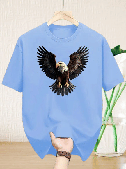     			ELBATROSS Men Polyester Regular Fit Printed T-Shirt ( Sky Blue )