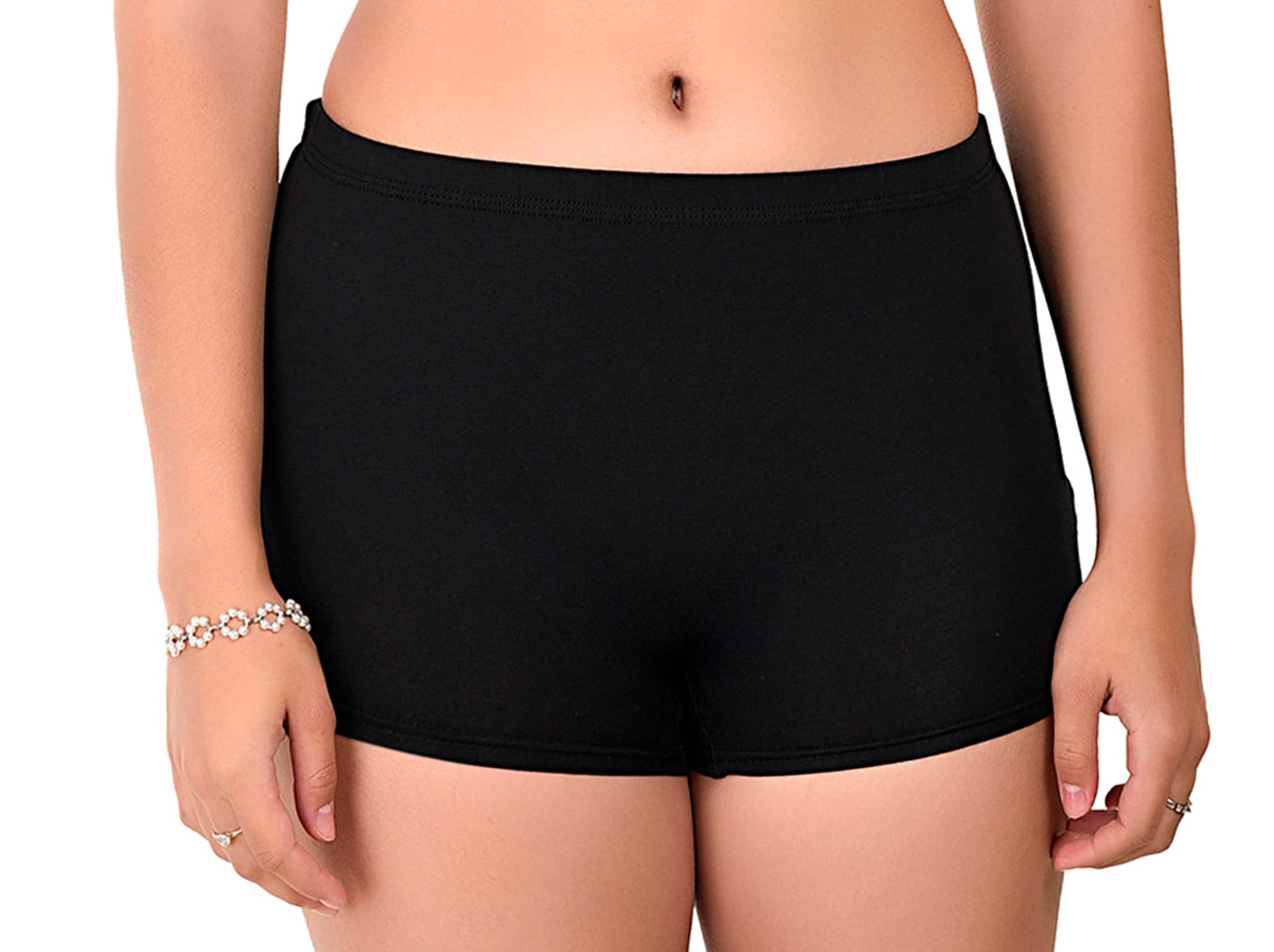     			Elina Cotton Lycra Boys Short ( Black , Pack of 1 )