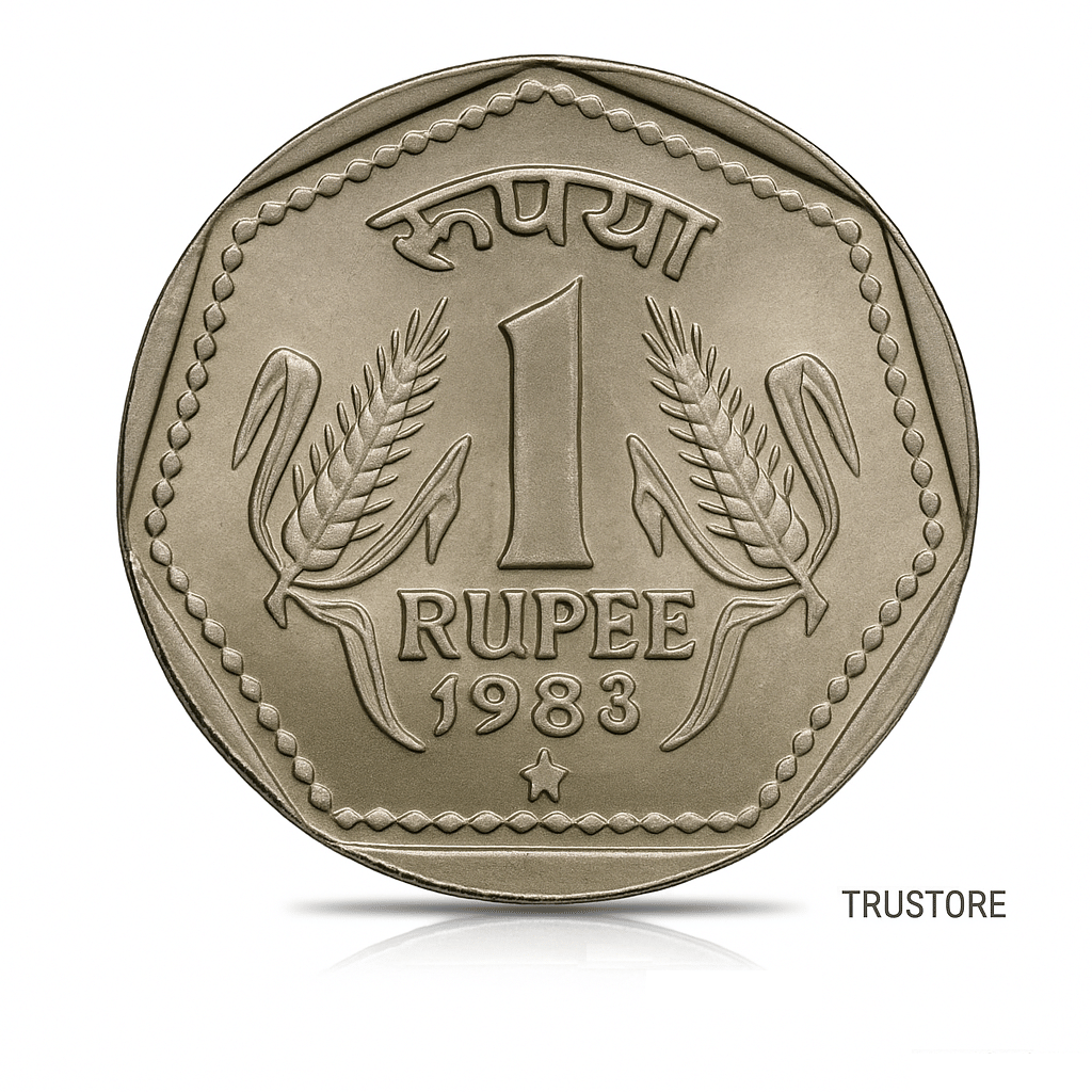 ✨Ex-Rare 1983 Star/Hyderabad Mint 1 Rupee ✨ India Old Coin ⭐ EX- Rare | Trustore Exclusive ⭐ ✨Ex-Rare 1983 Star/Hyderabad Mint 1 Rupee ✨ India Old Coin ⭐ EX- Rare | Trustore Exclusive ⭐