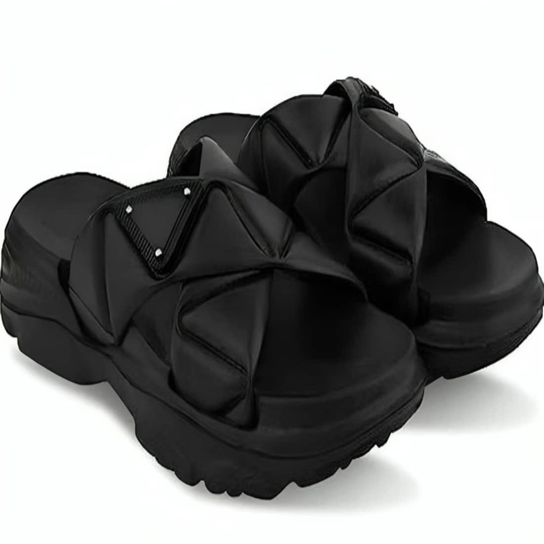 FUSEOWL Black Women's Thong Flip Flop