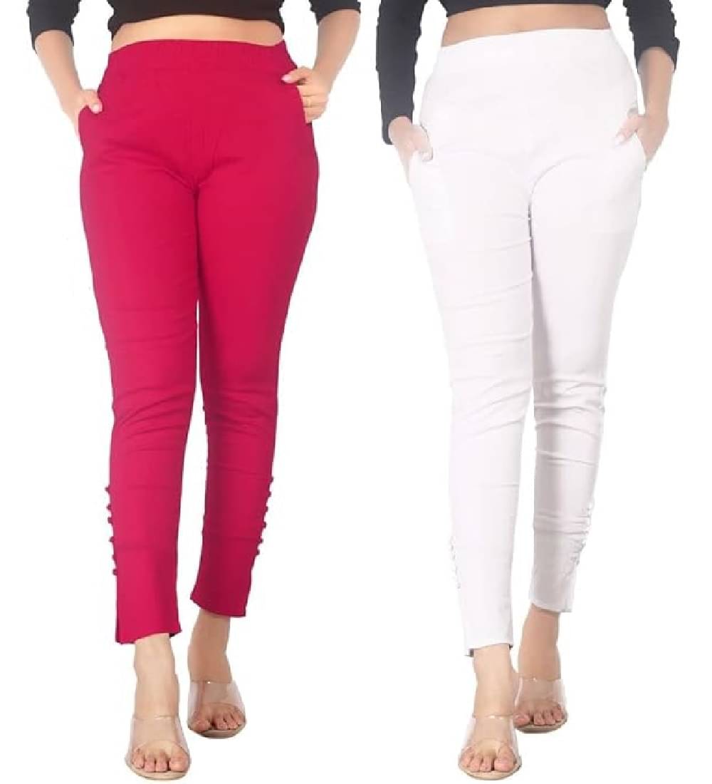     			FeelBlue Pack of 2 Cotton Blend Women Straight Pant ( Multicolor 10 )