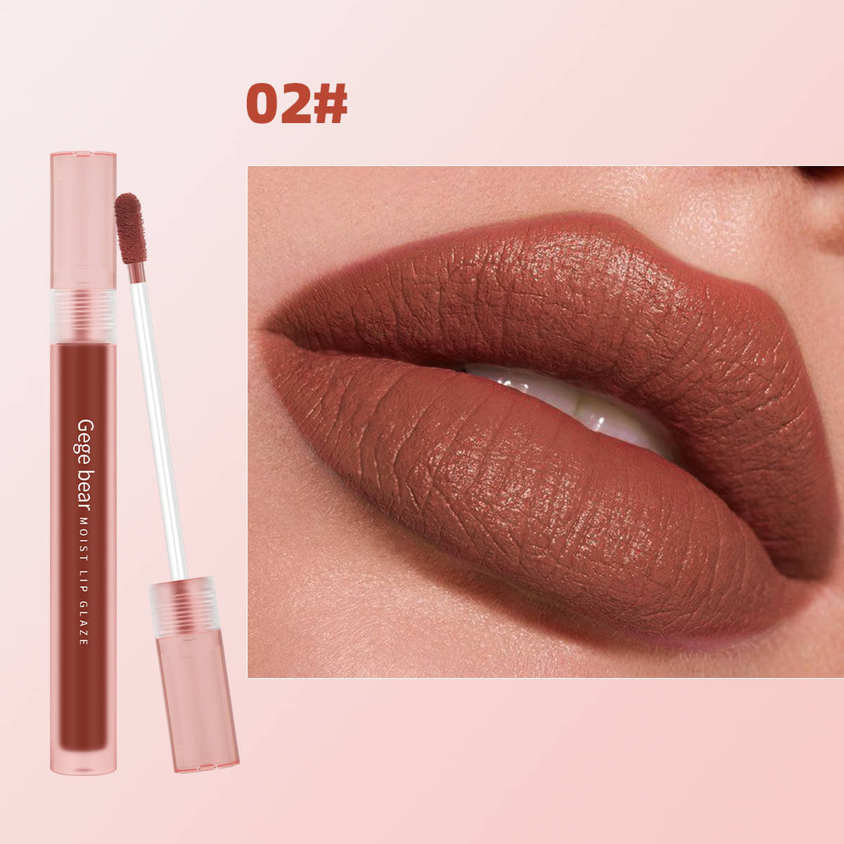     			GEGE BEAR Peach Matte Lip Gloss 3