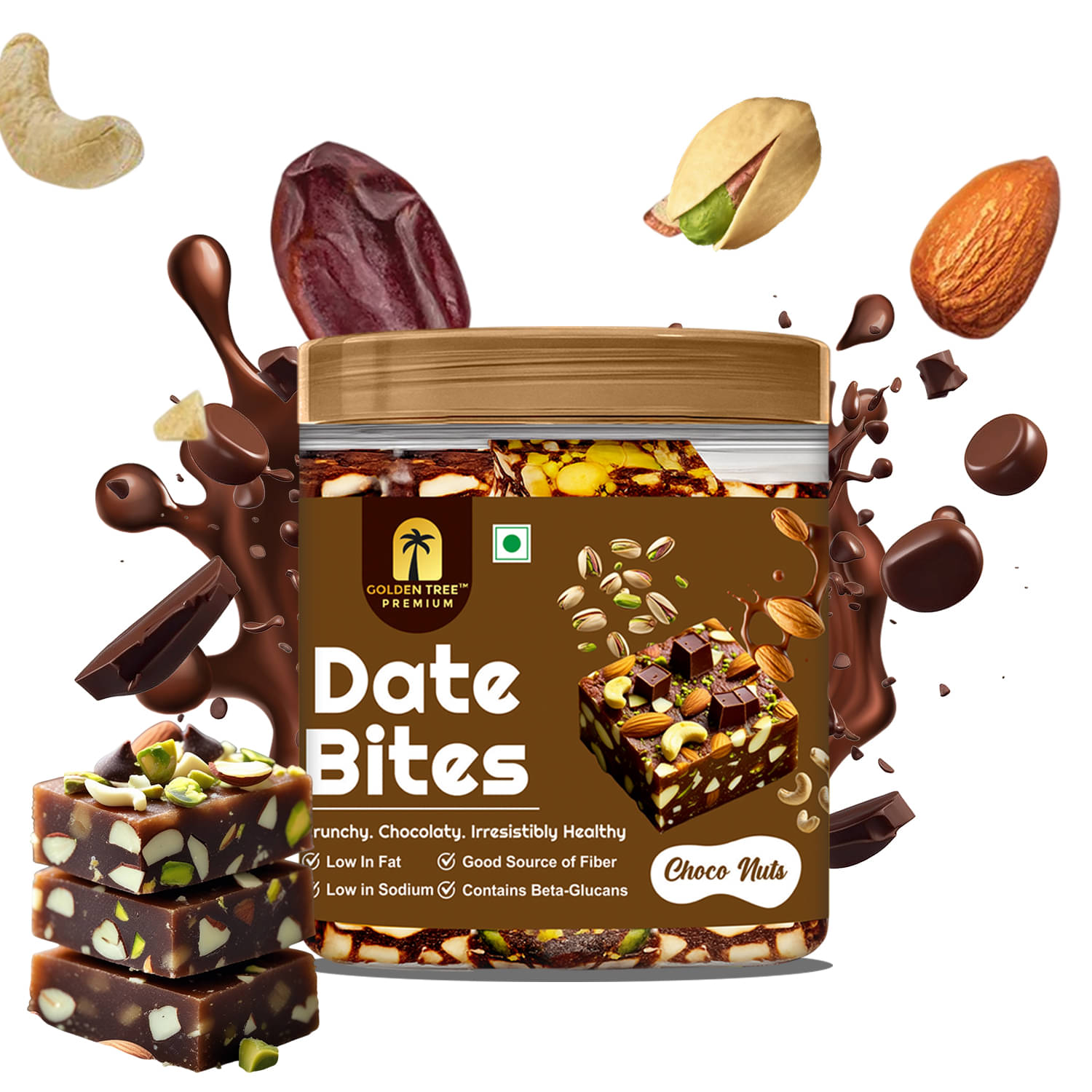     			Golden Tree Choco Nuts Dates Bites 360 gm
