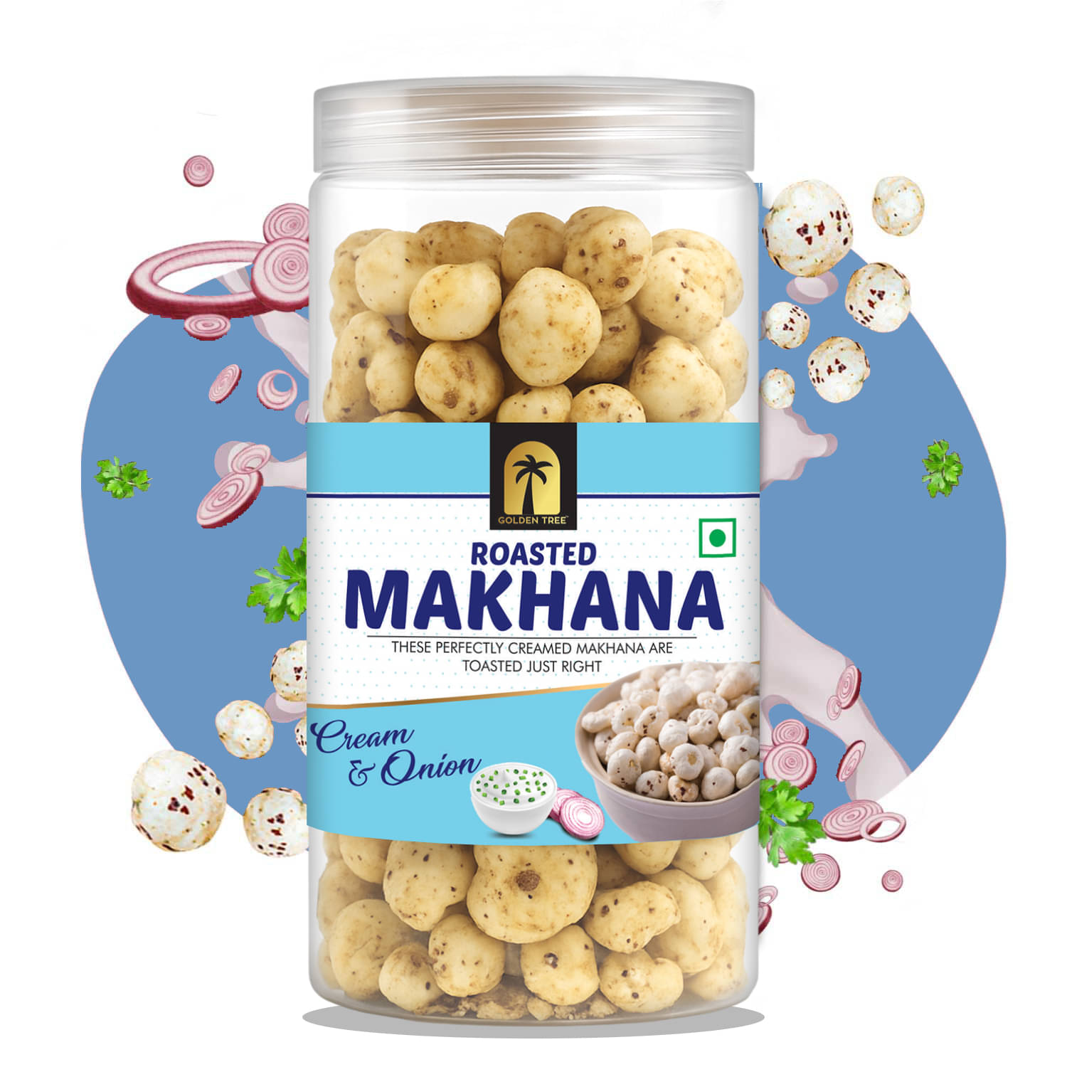     			Golden Tree Cream & Onion Makhana Handpicked phool makhana/lotus seeds 100gm