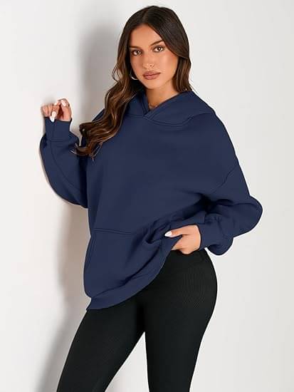     			Greenflair Cotton - Fleece Women's Hooded Sweatshirt ( Navy )