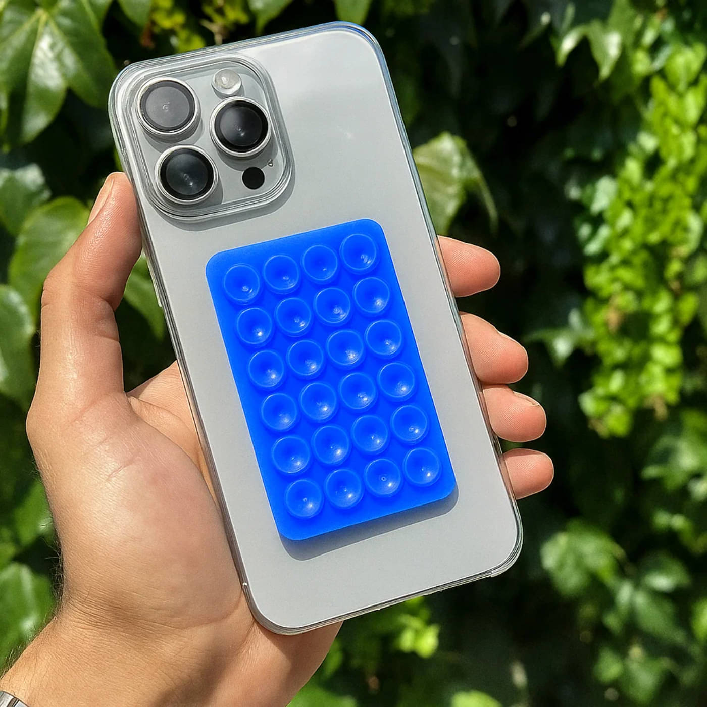     			Hands-Free Suction Phone Case | Reusable Silicone Mobile Cover with 24 Powerful Suction Cups | Wall Mount Phone Holder for iPhone & Android | Stick Anywhere Grip Case (Multicolor - 1 Pack )