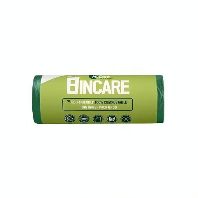     			HiCare Bincare Compostable Garbage Mint Scented, Leak-Proof & Eco-Friendly | Medium Size | 30 Bags | Pack of 1 |Odour Control Dustbin Bags