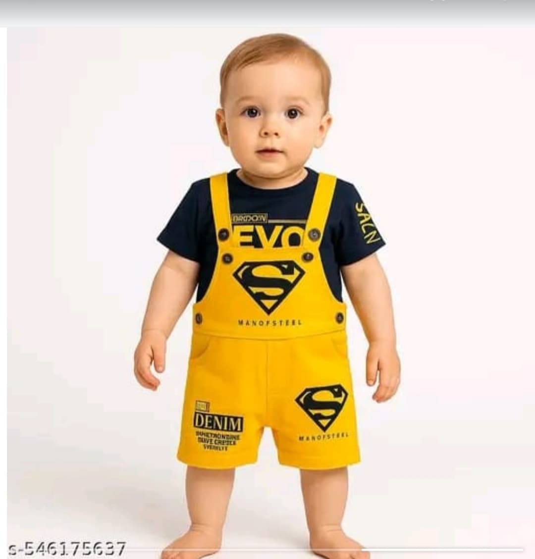     			Himani Pack of 1 Baby Boys Cotton Blend T-Shirt & Dungarees Set ( Yellow )