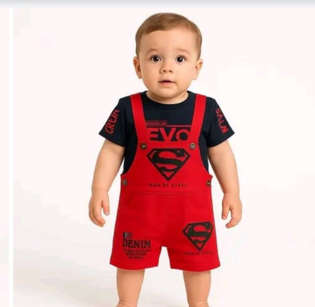 Himani Pack of 1 Baby Boys Cotton Blend T-Shirt & Dungarees Set ( Red ) Himani Pack of 1 Baby Boys Cotton Blend T-Shirt & Dungarees Set ( Red )