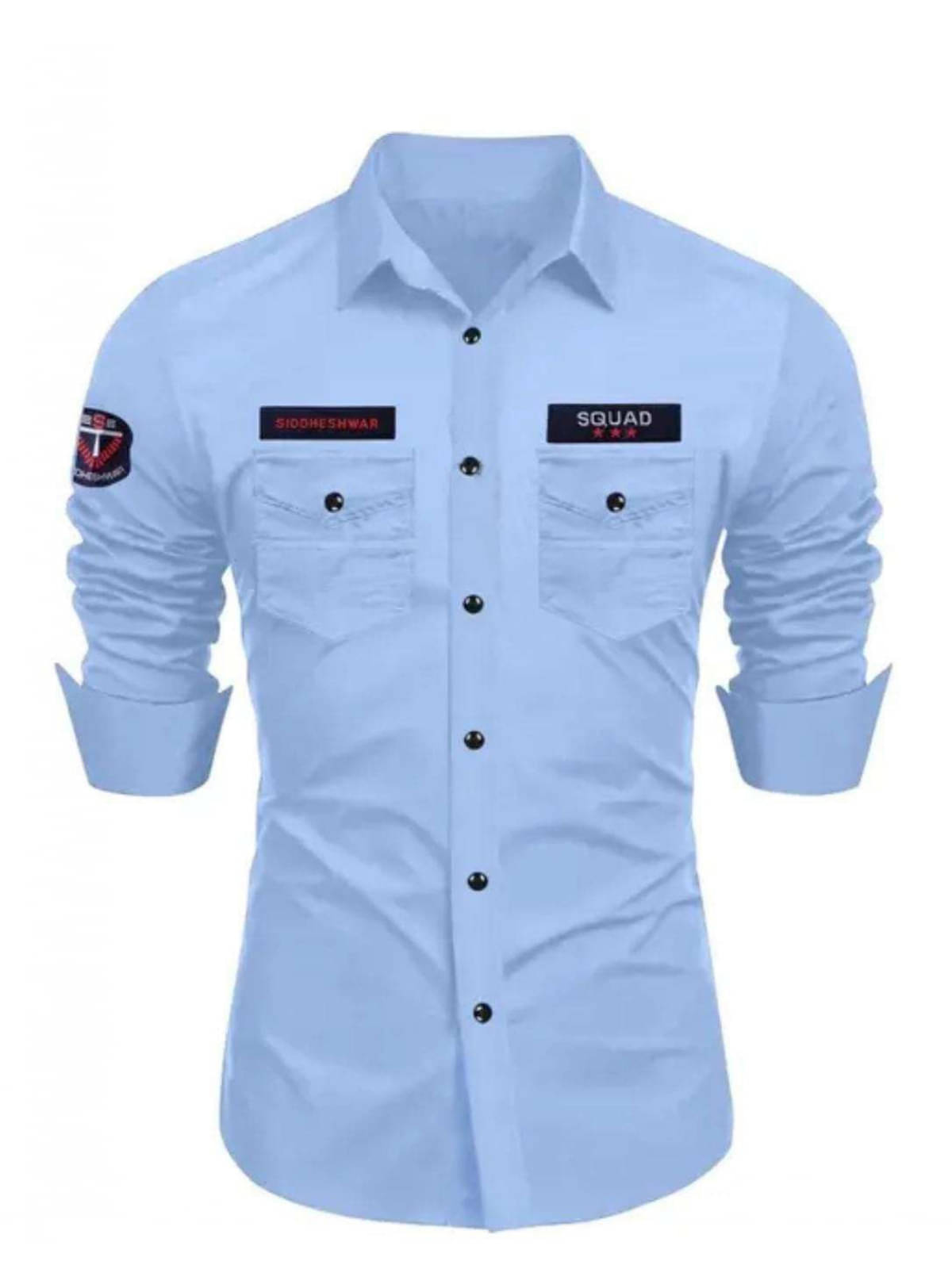     			J K Enterprise Cotton Blend Regular Fit Solids Full Sleeves Men's Casual Shirt - Aqua Blue ( Pack of 1 )