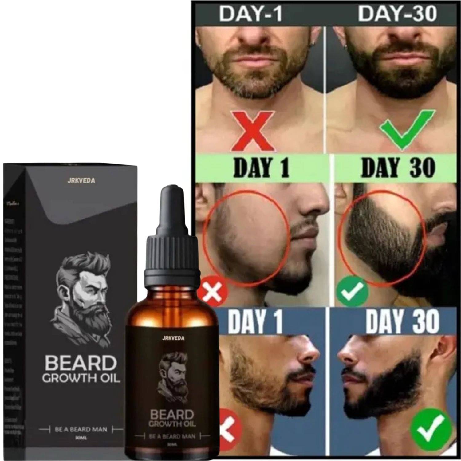 JRKVEDA Vitamin E Promotes Beard Growth Beard Oil 30 ml     			JRKVEDA Vitamin E Promotes Beard Growth Beard Oil 30 ml