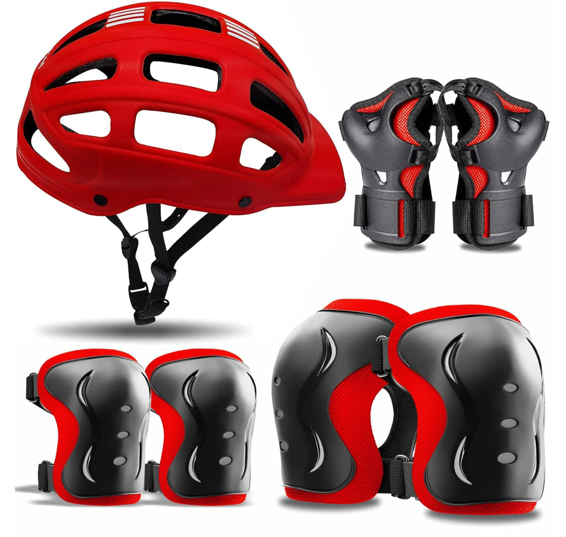 Jaspo SX PVC 4 Protective Set Suitable for Age Group Upto 12 Years Old (Red, Small) Jaspo SX PVC 4 Protective Set Suitable for Age Group Upto 12 Years Old (Red, Small)