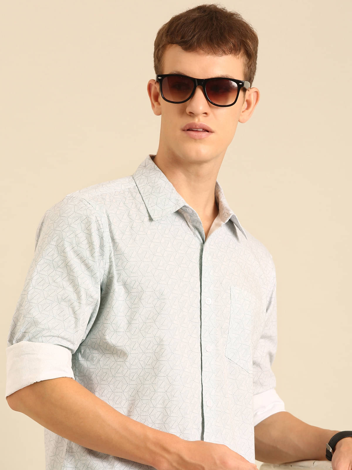 Joven 100% Cotton Regular Fit Printed Full Sleeves Men's Casual Shirt - Off-White ( Pack of 1 ) Joven 100% Cotton Regular Fit Printed Full Sleeves Men's Casual Shirt - Off-White ( Pack of 1 )
