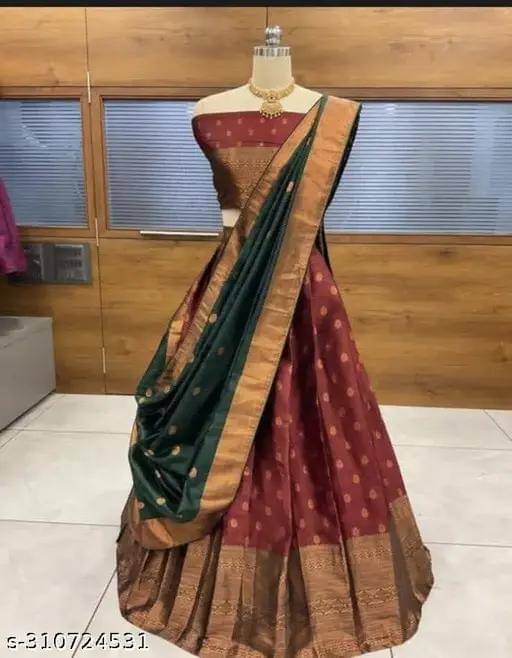     			Kashtbhanjan Jacquard Solid Regular Saree With Stitched Blouse ( Yellow )