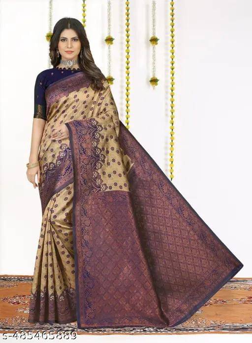     			Kashtbhanjan Silk Blend Solid Regular Saree With Stitched Blouse ( Light Green )