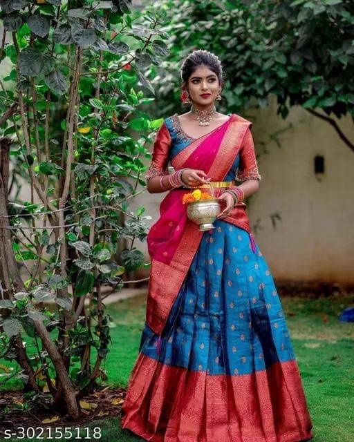     			Kashtbhanjan Silk Printed Regular Saree With Stitched Blouse ( Purple )