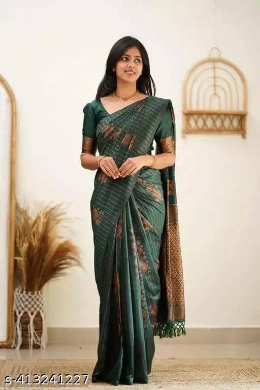     			Kashtbhanjan Silk Solid Regular Saree With Stitched Blouse ( Grey )