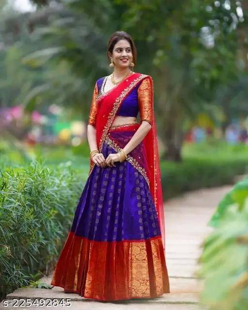 Kashtbhanjan Silk Solid Regular Saree With Stitched Blouse ( Multicolor ) Kashtbhanjan Silk Solid Regular Saree With Stitched Blouse ( Multicolor )