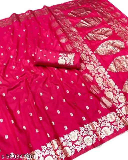     			Kashtbhanjan Silk Solid Regular Saree With Stitched Blouse ( Pink )