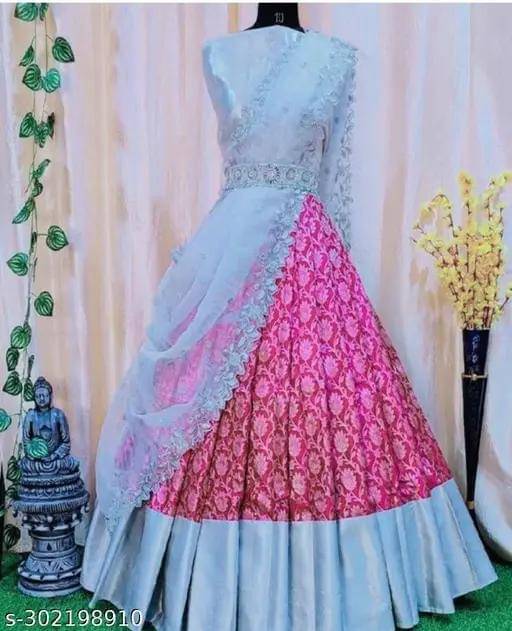     			Kashtbhanjan Silk Solid Regular Saree With Stitched Blouse ( Pink )