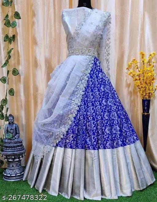     			Kashtbhanjan Silk Solid Regular Saree With Stitched Blouse ( Grey )