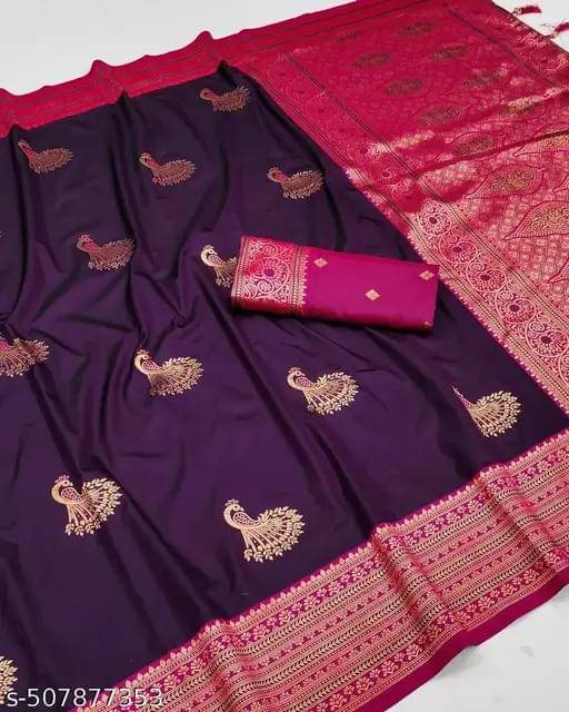     			Kashtbhanjan Silk Solid Regular Saree With Stitched Blouse ( Orange )