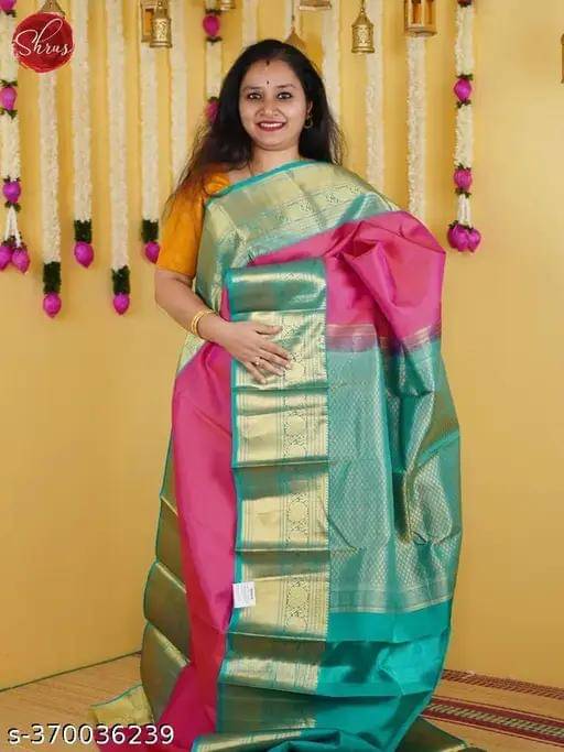     			Kashtbhanjan Silk Solid Regular Saree With Stitched Blouse ( Pink )