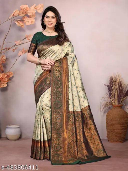Kashtbhanjan Silk Solid Regular Saree With Stitched Blouse ( Multicolor ) Kashtbhanjan Silk Solid Regular Saree With Stitched Blouse ( Multicolor )