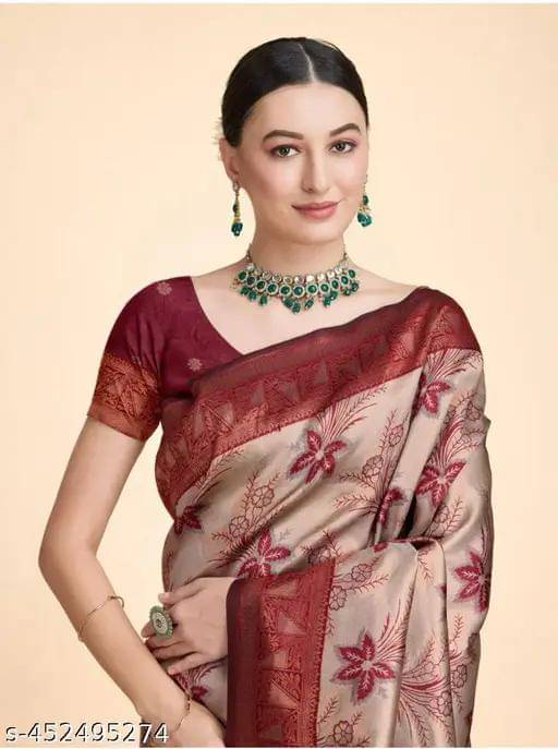     			Kashtbhanjan Silk Woven Design Regular Saree With Stitched Blouse ( Purple )