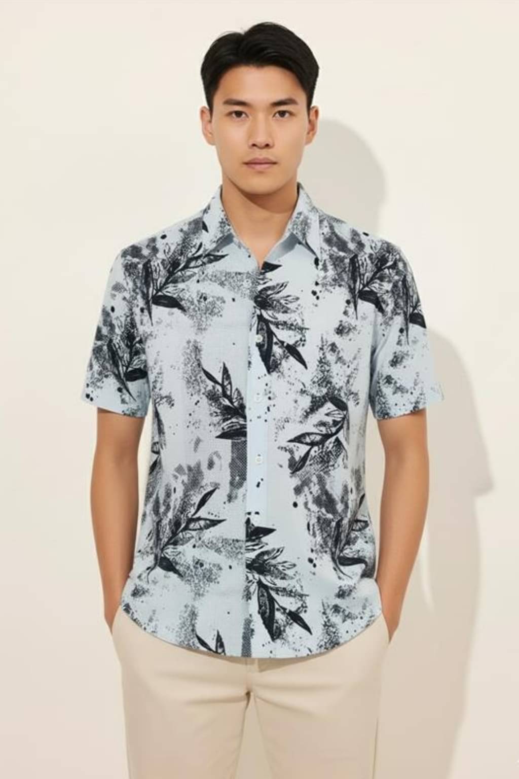 Leotude Cotton Blend Regular Fit Solids Half Sleeves Men's Casual Shirt - Blue ( Pack of 1 ) Leotude Cotton Blend Regular Fit Solids Half Sleeves Men's Casual Shirt - Blue ( Pack of 1 )