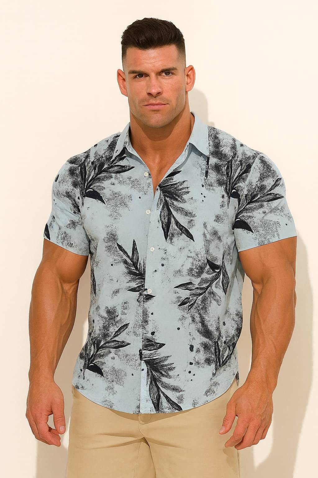     			Leotude Cotton Blend Regular Fit Solids Half Sleeves Men's Casual Shirt - Blue ( Pack of 1 )
