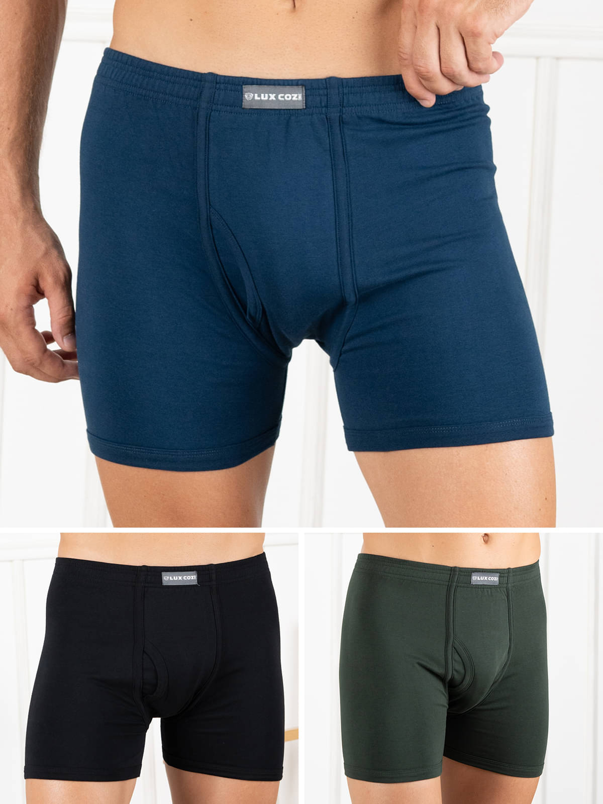 Lux Cozi Pack of 3 Cotton Blend Trunks For Men's ( Multicolor7 )     			Lux Cozi Pack of 3 Cotton Blend Trunks For Men's ( Multicolor7 )