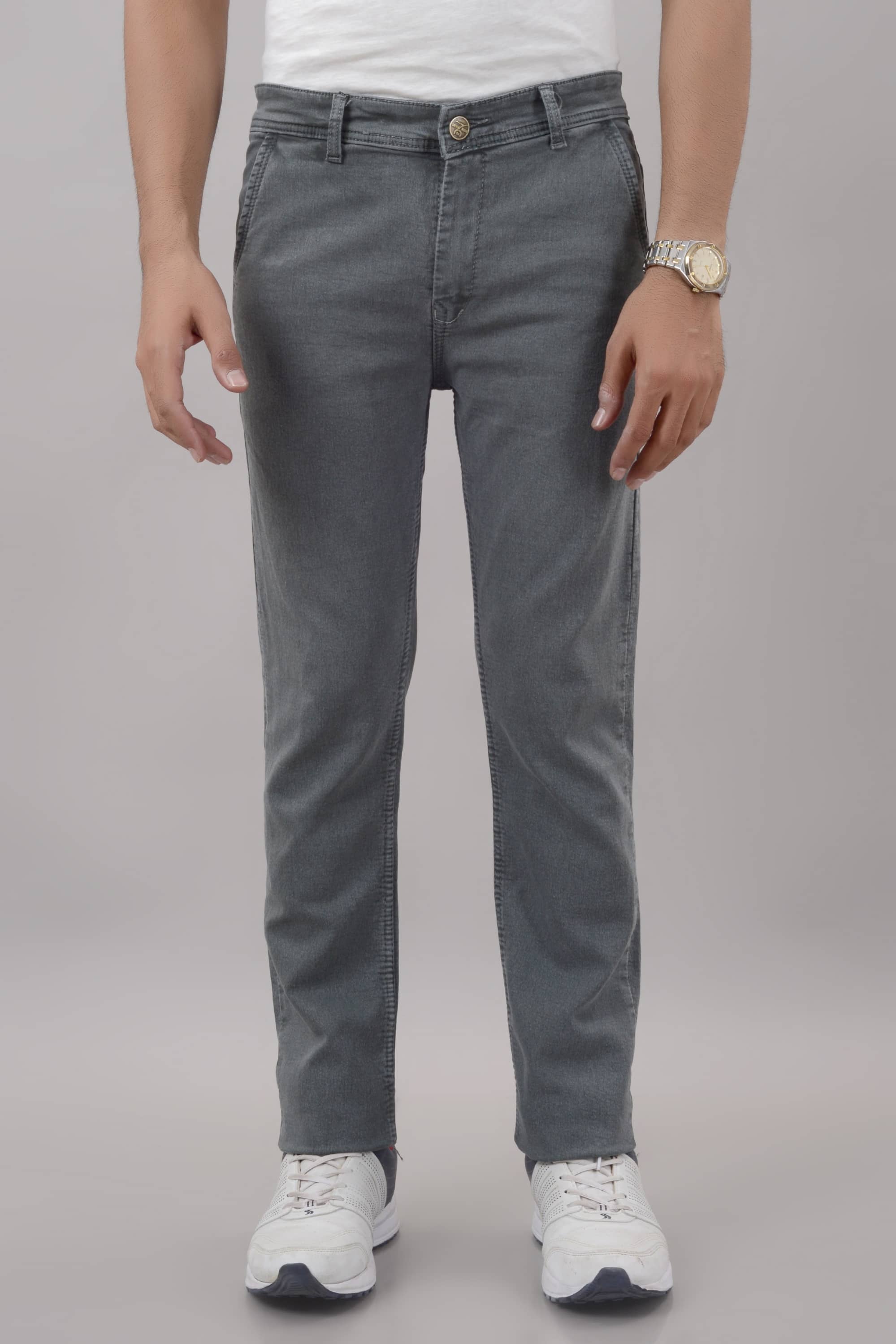 MOUDLIN Slim Fit Clean Look Men's Jeans - Grey ( Pack of 1 ) - Jeans | Buy online on ZillyBuy