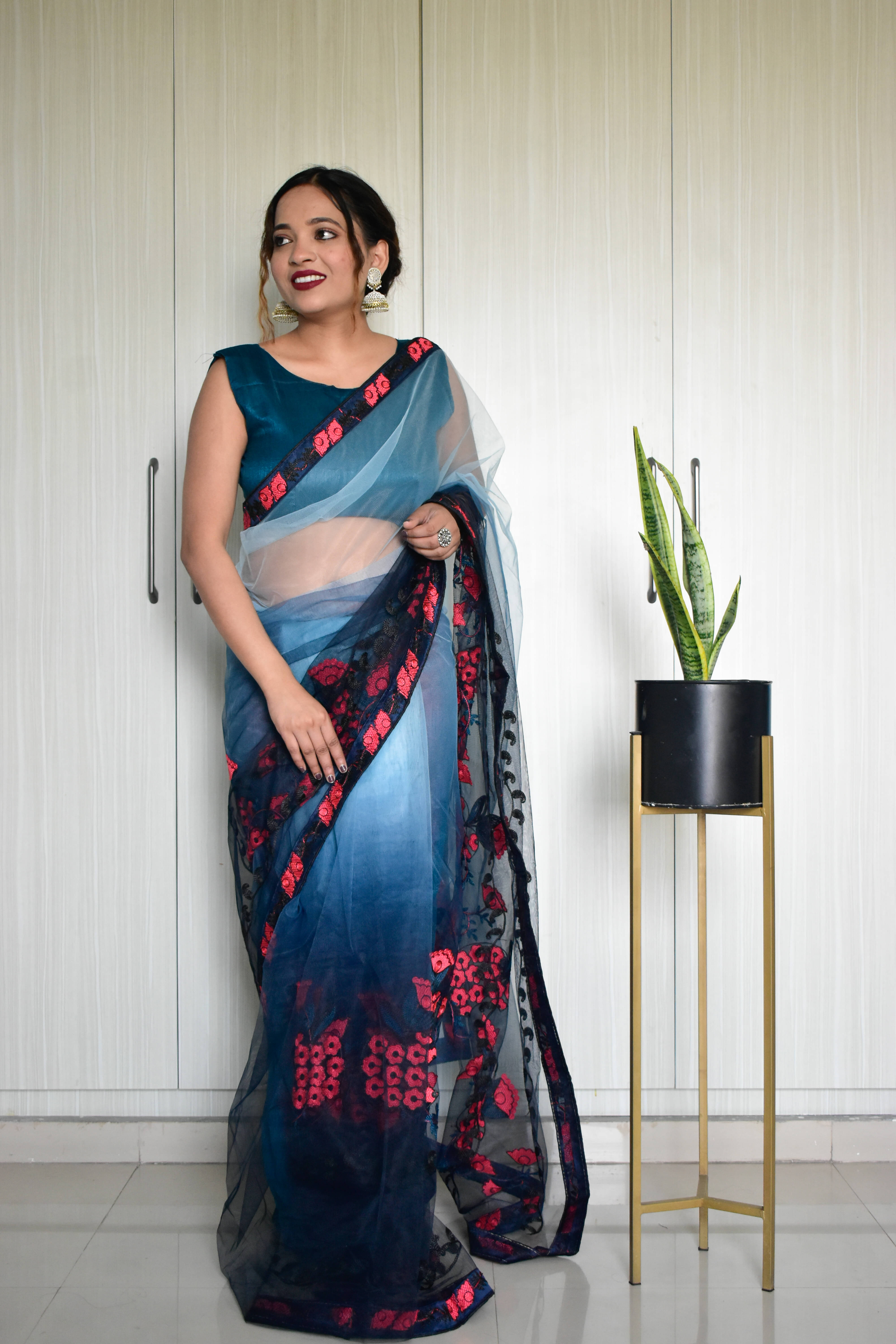 Nexora Net Printed Bandhani Sarees With Unstitched Blouse Piece ( Blue ) Nexora Net Printed Bandhani Sarees With Unstitched Blouse Piece ( Blue )