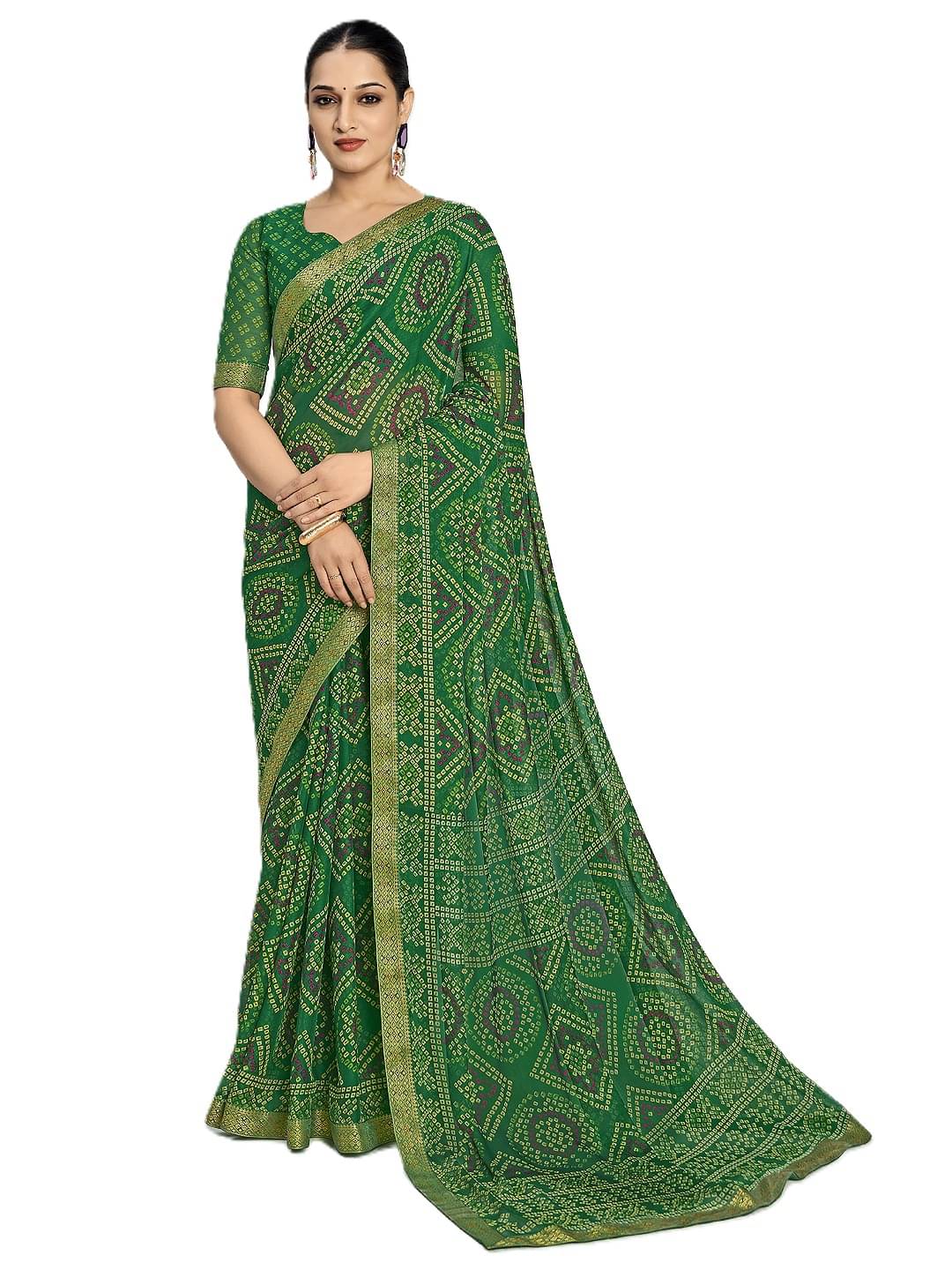 PANZORA Chiffon Solid Regular Saree With Unstitched Blouse Piece ( Lime Green ) PANZORA Chiffon Solid Regular Saree With Unstitched Blouse Piece ( Lime Green )