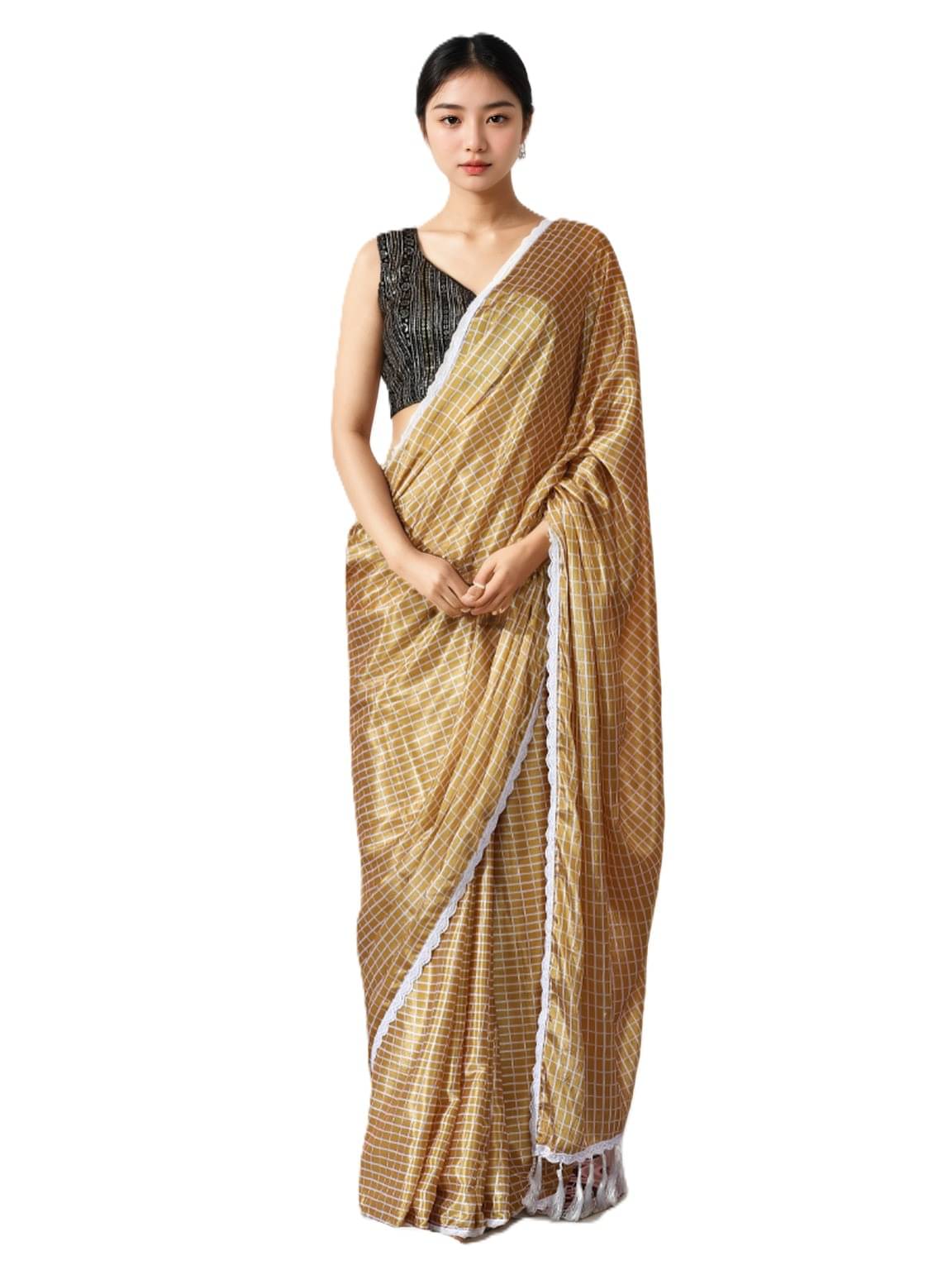     			PANZORA Silk Blend Solid Regular Saree With Unstitched Blouse Piece ( Mustard )