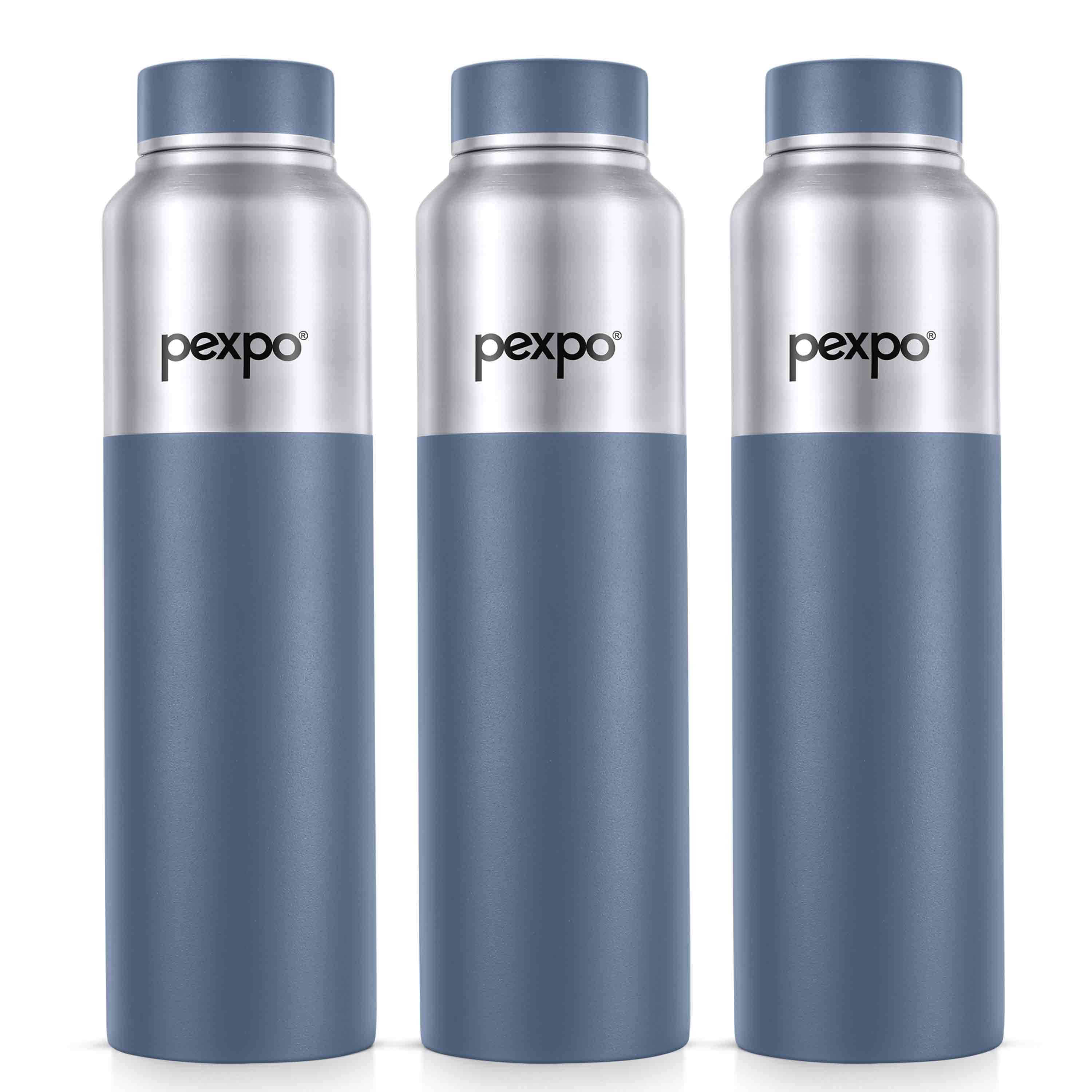     			Pexpo CROWN Blue Stainless Steel Water Bottle 950 mL ( Set of 3 )