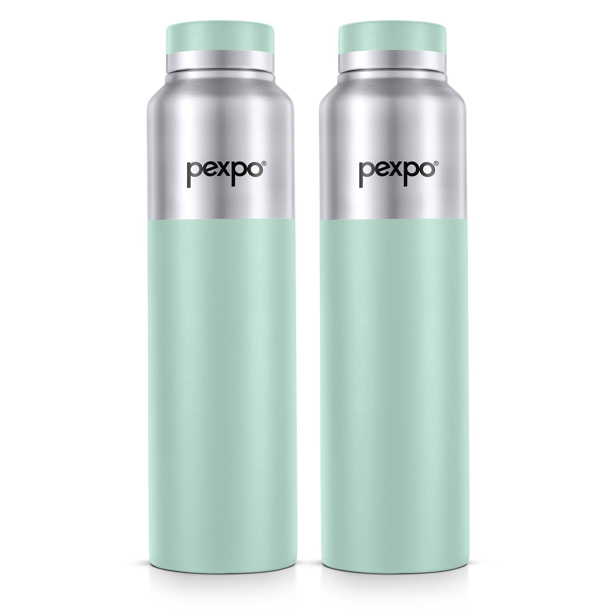     			Pexpo CROWN Green Stainless Steel Water Bottle 950 mL ( Set of 2 )
