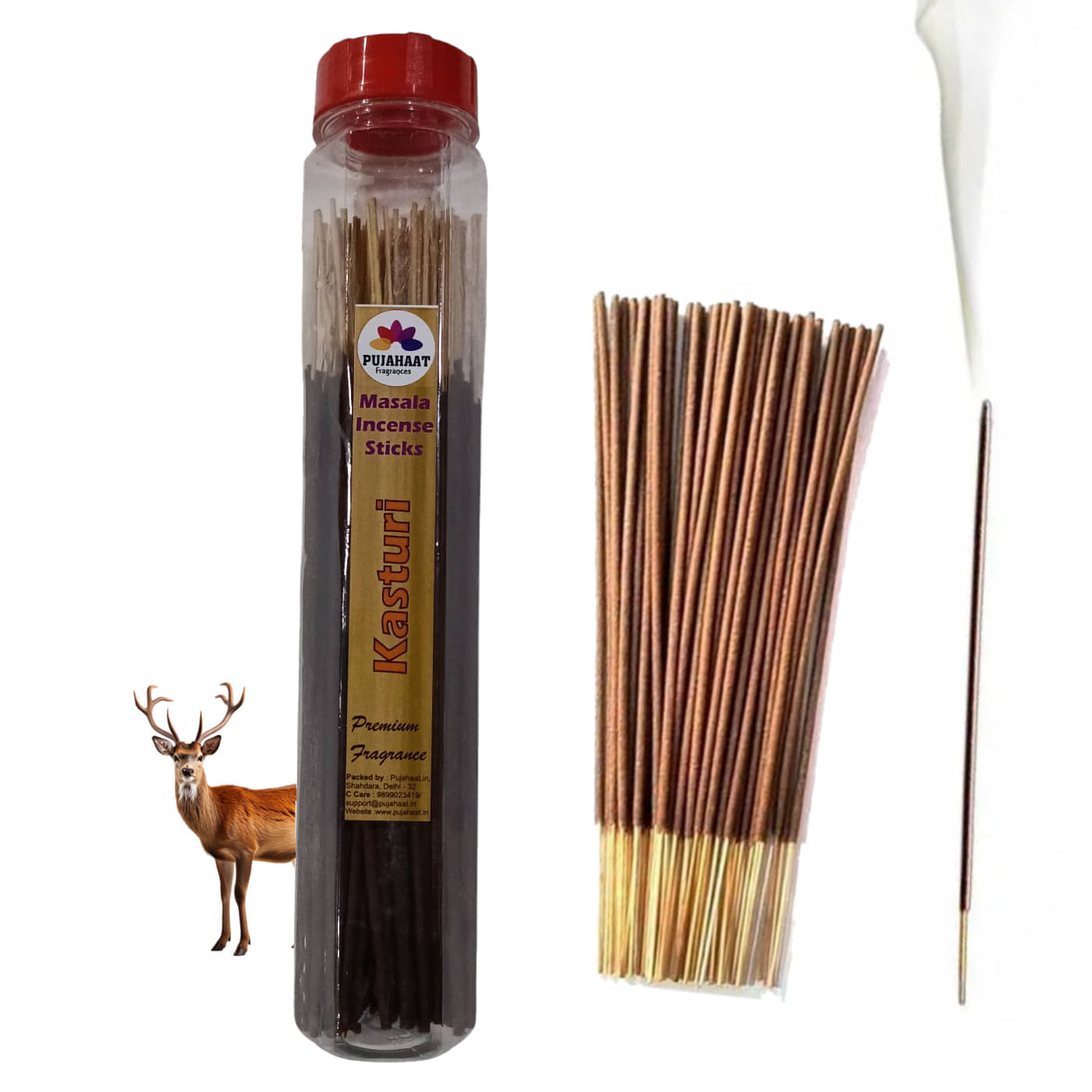     			Pujahaat Incense Stick Musk 100 gm ( Pack of 1 )