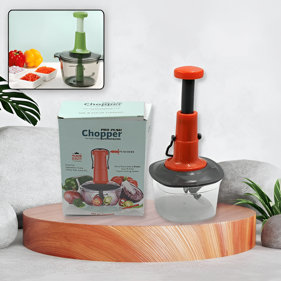     			Push Chopper Multicolour Polypropylene Mannual Chopper 900 ml ( Pack of 1 )
